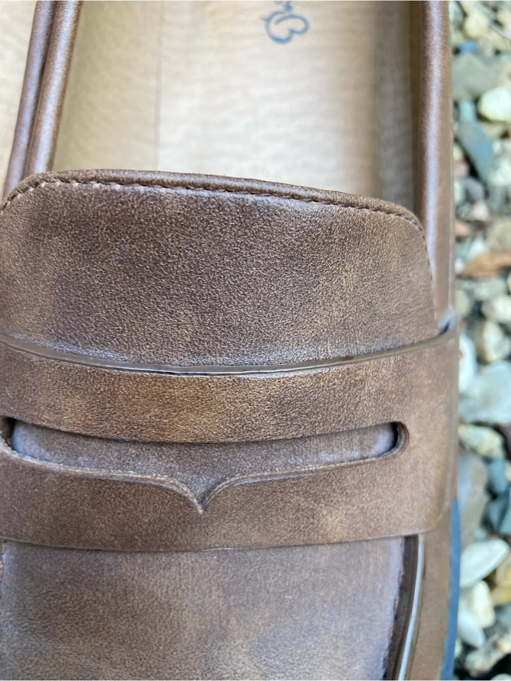 Bare Traps size 9.5 brown faux leather slip on penny loafers